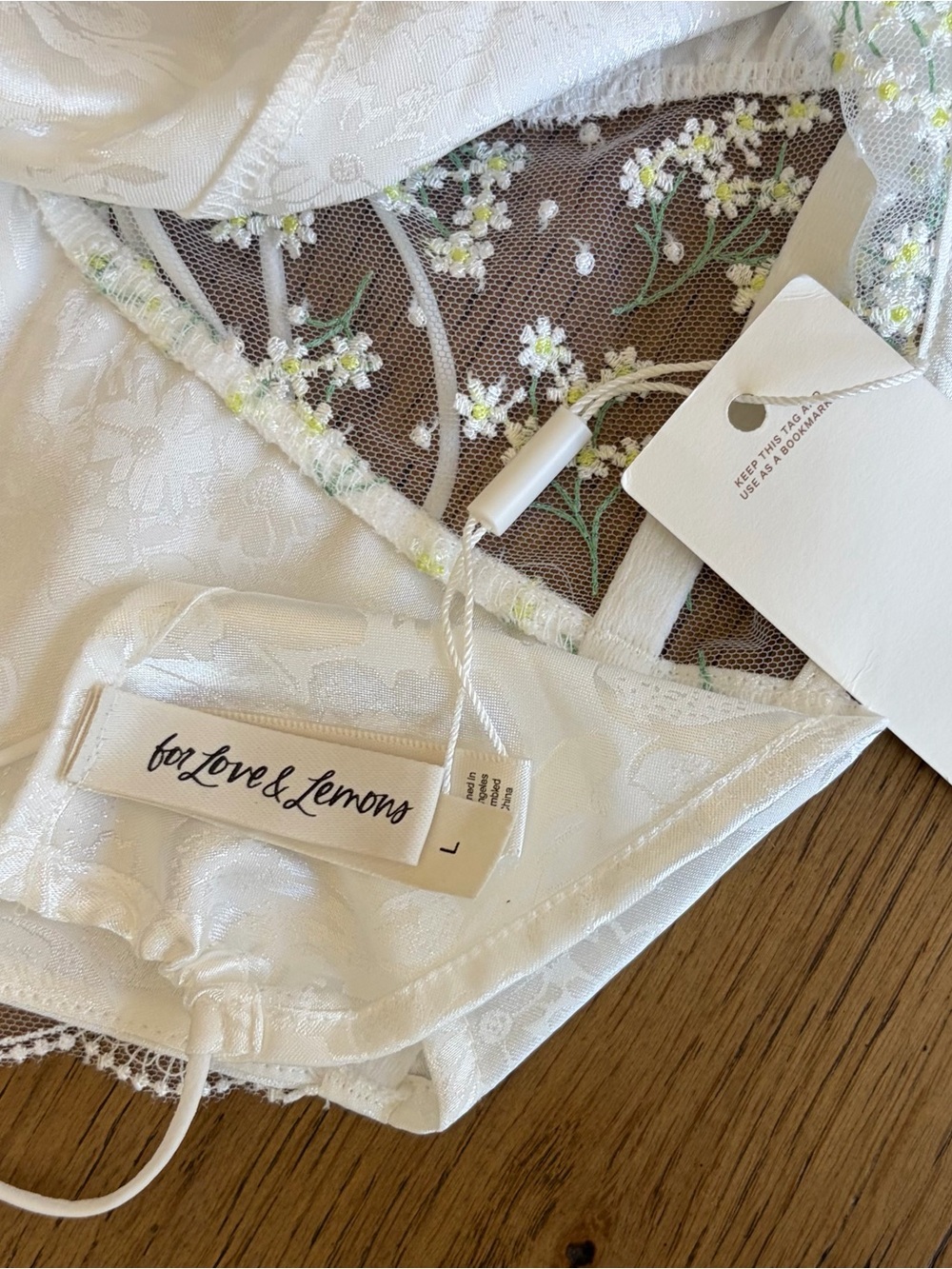 NWT For Love & Lemons Large Baby’s Breath Slip Dress - Picture 6 of 14